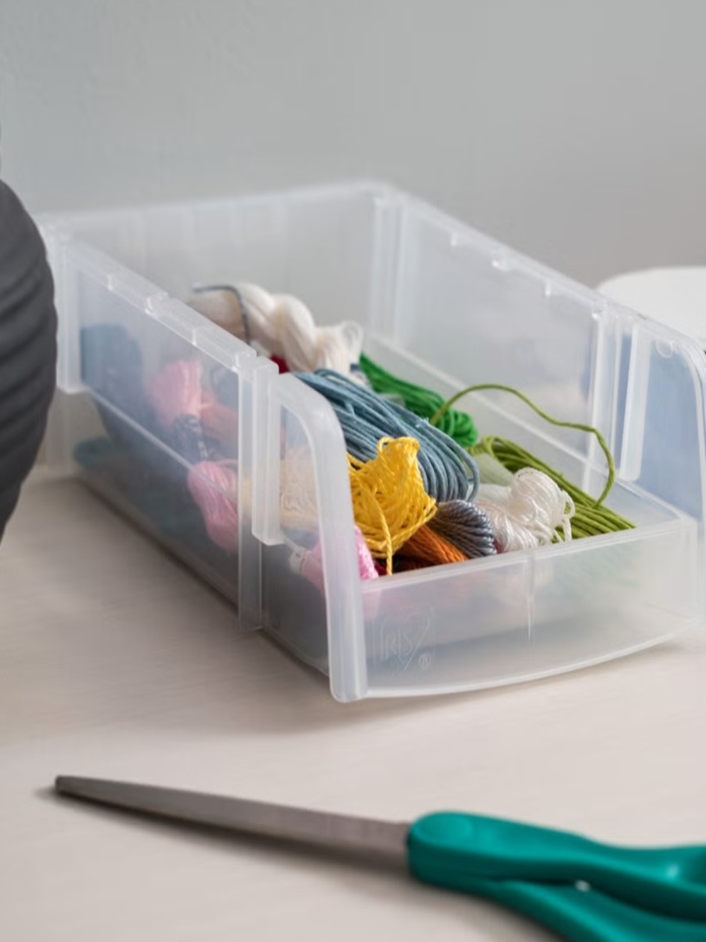 Clear Plastic Stackable Storage Bin - Translucent Organizer